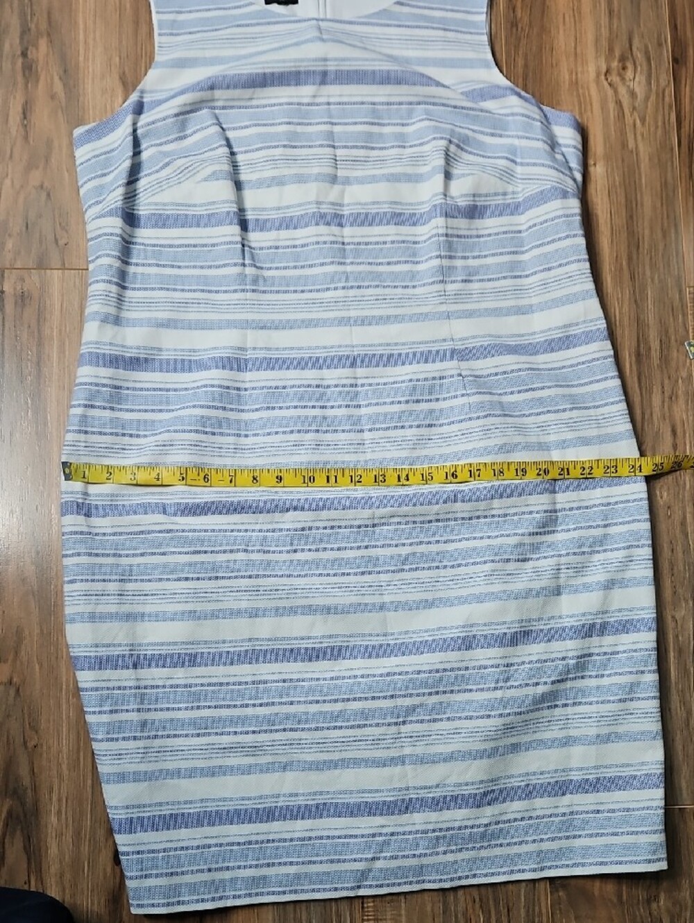 Talbots White and Light Blue Striped Sleeveless Midi Dress 1X - Picture 6 of 8